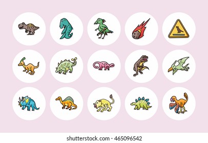 Dinosaurs icons set,eps10