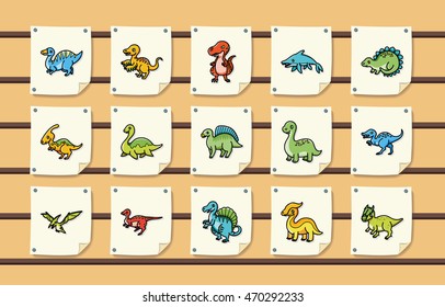 Dinosaurs icons set,eps10