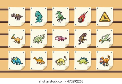 Dinosaurs icons set,eps10