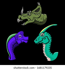 Dinosaurs illustration collection. Dinosaur character cartoon vector set