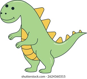Dinosaurs Illustration in Flat Cartoon Design. Isolated Vector Character