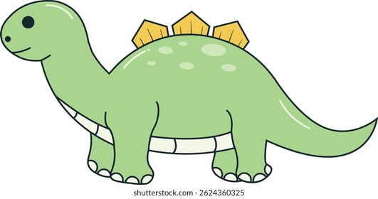Ilustração de dinossauros em Design de Desenho Animado Plano. Caractere Vetor Isolado
