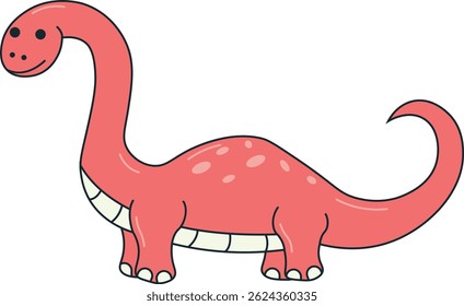 Dinosaurs Illustration in Flat Cartoon Design. Isolated Vector Character