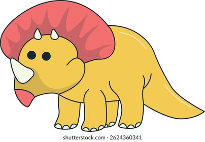 Dinosaurs Illustration in Flat Cartoon Design. Isolated Vector Character