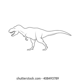 Dinosaurs illustrations on white background. Vector illustration