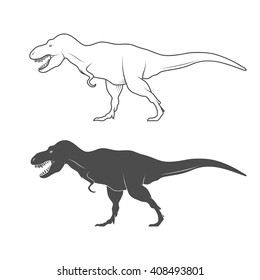 Dinosaurs illustrations on white background. Vector illustration