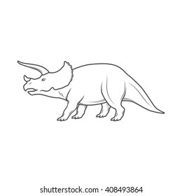 Dinosaurs illustrations on white background. Vector illustration