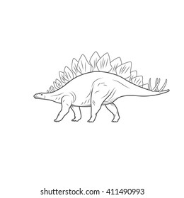 Dinosaurs illustrations on white background. Vector illustration