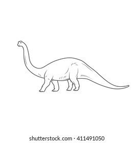 Dinosaurs illustrations on white background. Vector illustration