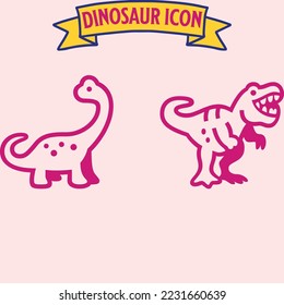 Dinosaurs and Jurassic dino monsters icons. Vector silhouette of triceratops or T-rex, brontosaurus or pterodactyl and stegosaurus, pteranodon or ceratosaurus and parasaurolophus reptile