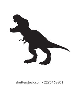 Dinosaurs and Jurassic dino monsters icons. Vector silhouette of triceratops or T-rex, brontosaurus or pterodactyl and stegosaurus, pteranodon or ceratosaurus and parasaurolophus reptile