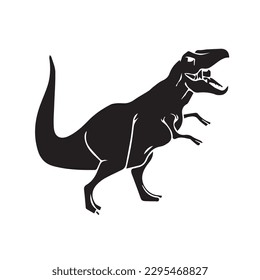 Dinosaurs and Jurassic dino monsters icons. Vector silhouette of triceratops or T-rex, brontosaurus or pterodactyl and stegosaurus, pteranodon or ceratosaurus and parasaurolophus reptile