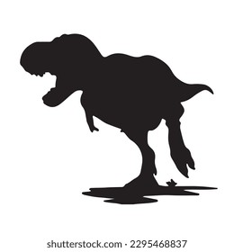 Dinosaurs and Jurassic dino monsters icons. Vector silhouette of triceratops or T-rex, brontosaurus or pterodactyl and stegosaurus, pteranodon or ceratosaurus and parasaurolophus reptile