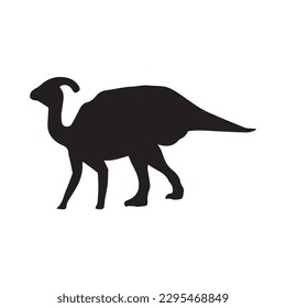 Dinosaurs and Jurassic dino monsters icons. Vector silhouette of triceratops or T-rex, brontosaurus or pterodactyl and stegosaurus, pteranodon or ceratosaurus and parasaurolophus reptile