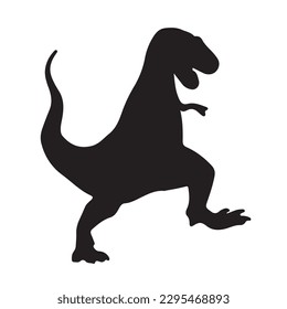 Dinosaurs and Jurassic dino monsters icons. Vector silhouette of triceratops or T-rex, brontosaurus or pterodactyl and stegosaurus, pteranodon or ceratosaurus and parasaurolophus reptile