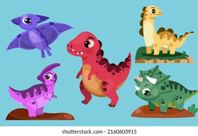 Dinosaurs kids illustration vector cute