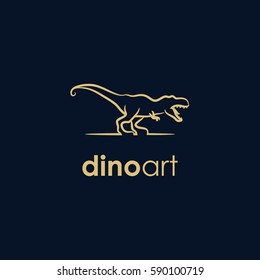 dinosaurs line company logo. wild animal logo with minimalist concept