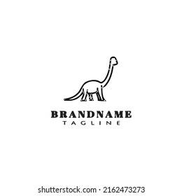 dinosaurs logo cartoon icon design template black modern isolated vector