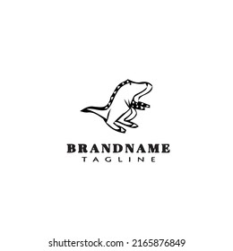 dinosaurs logo cartoon icon design template black modern isolated vector