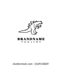 dinosaurs logo cartoon icon design template black modern isolated vector