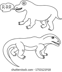 dinosaurs moschops dino erytrozykh illustration vector