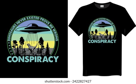 Los dinosaurios nunca existieron me demuestran un diseño de camisetas de conspiración errónea
