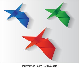 dinosaurs origami vector, cute, beast. purpose for kid or logo with gradient.
