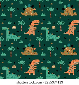 dinosaurs pattern design as vector for kids fashion