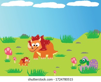 dinosaurios jugando en el parque