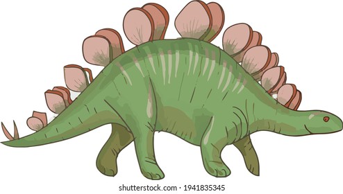 
Dinosaurs prehistoric ancient animals hand drawn illustration vector set on white background realistic style sketch 