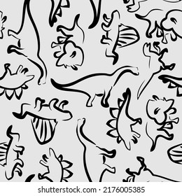 Dinosaurs repeat seamless pattern print