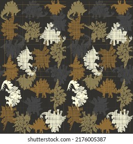 Dinosaurs repeat seamless pattern print