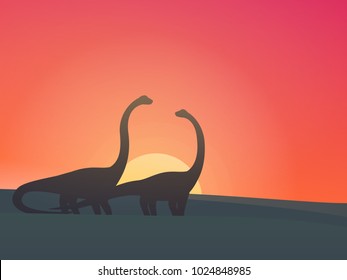dinosaurs, sauropods vector illustration