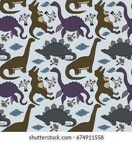 Dinosaurs seamless pattern