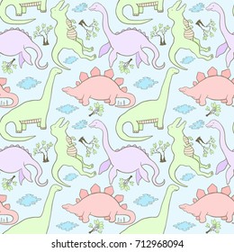 Dinosaurs seamless pattern