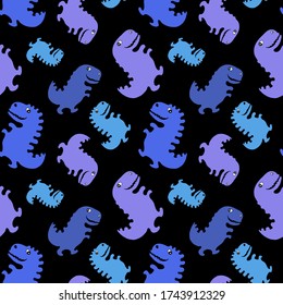 Dinosaurs seamless pattern. Baby print for t-shirts. Vector. Textile seamless pattern. Fantastic animals. 