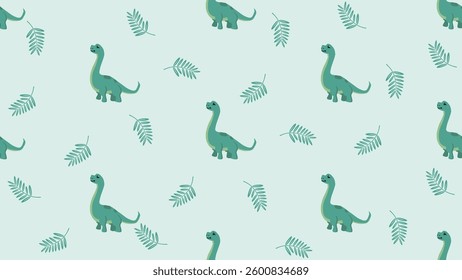 Dinosaurs seamless pattern background. Cute Dinosaurs illustration pattern. Cartoon Dinosaurs background. Perfect for fashion clothes, shirt, fabrics, textiles, wallpaper, decor, print, packaging.