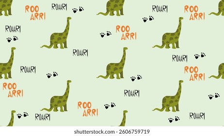 Dinosaurs seamless pattern background. Cute Dinosaurs illustration pattern. Cartoon Dinosaurs background. Perfect for fashion clothes, shirt, fabrics, textiles, wallpaper, decor, print, packaging.