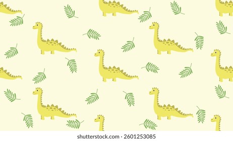Dinosaurs seamless pattern background. Dinosaurs illustration pattern. Dinosaurs background. Perfect for fashion clothes, shirt, fabrics, textiles, wallpaper, decor, print, packaging.