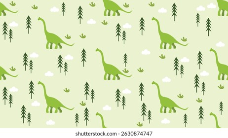 Dinosaurs seamless pattern background. Dinosaurs illustration pattern. Dinosaurs background. Perfect for fashion clothes, shirt, fabrics, textiles, wallpaper, decor, print, packaging.