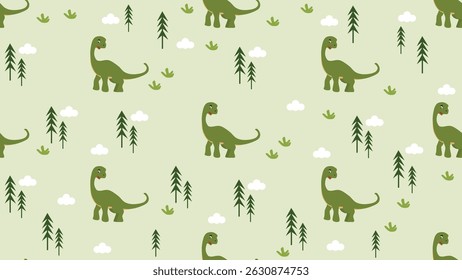 Dinosaurs seamless pattern background. Dinosaurs illustration pattern. Dinosaurs background. Perfect for fashion clothes, shirt, fabrics, textiles, wallpaper, decor, print, packaging.