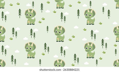 Dinosaurs seamless pattern background. Dinosaurs illustration pattern. Dinosaurs background. Perfect for fashion clothes, shirt, fabrics, textiles, wallpaper, decor, print, packaging.