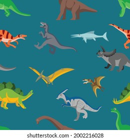 Dinosaurs seamless pattern background vector illustration