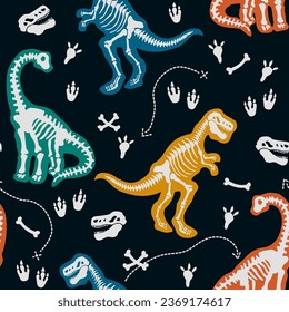 Dinosaurs Seamless Pattern. Cartoon Dinosaurs Seamless Repeat Design.