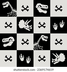 Dinosaurs Seamless Pattern. Cartoon Dinosaurs Seamless Repeat Design.