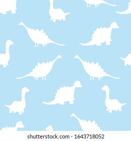Dinosaurs Seamless pattern with fantastic animals silhouettes. Vector flat image.