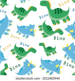 Dinosaurs seamless pattern. Vector background