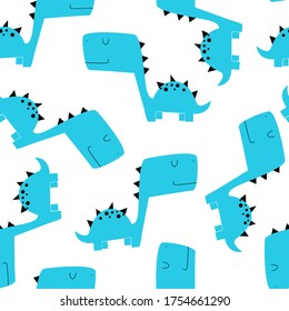 Dinosaurs seamless pattern vector illustration for t-shirt design. Vector illustration design for fashion fabrics, textile graphics, prints.	