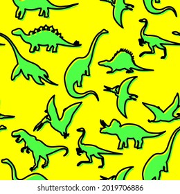 dinosaurs, seamless pattern, vector illustration