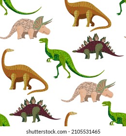 Dinosaurs Seamless Pattern. Vector Illustration.
